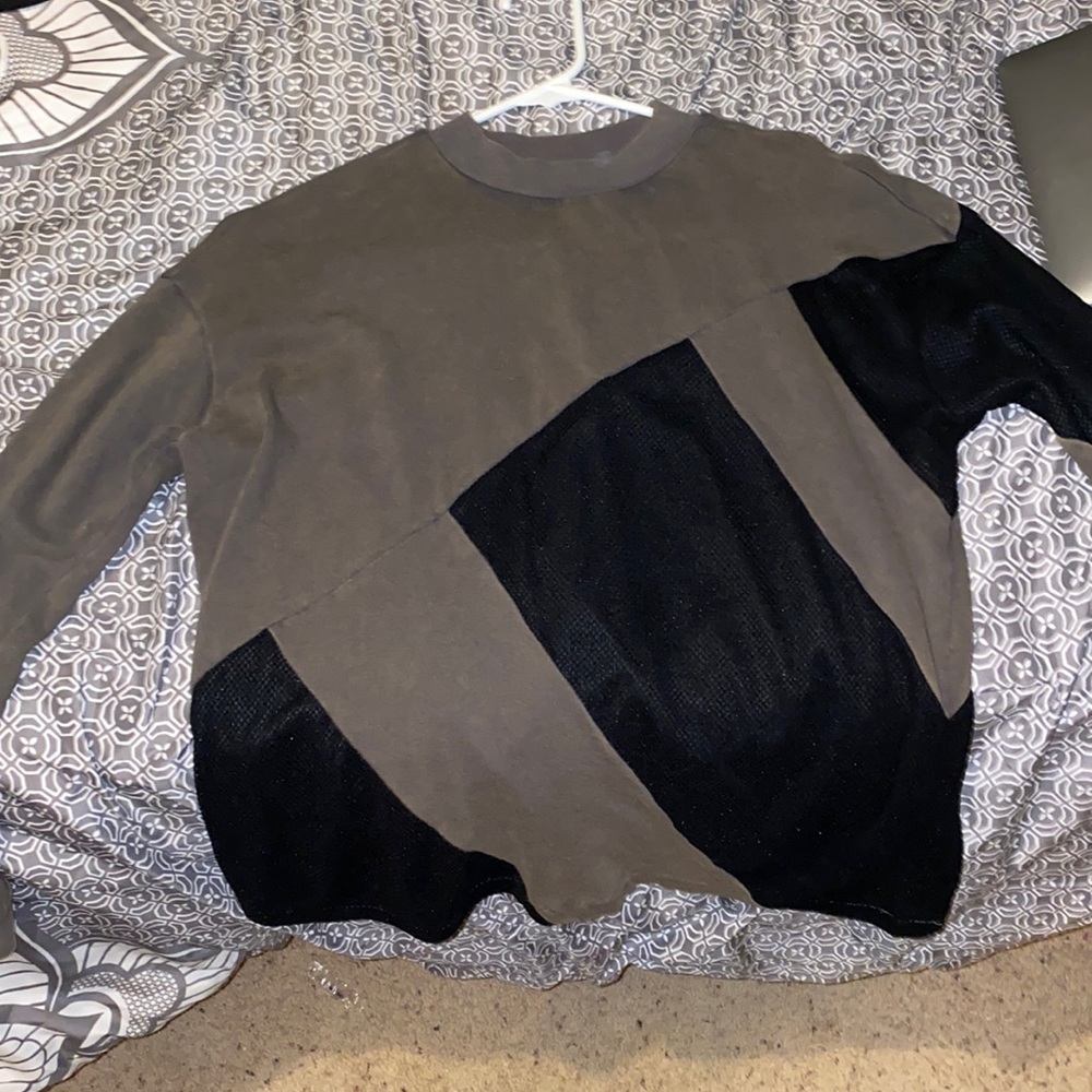 Black and Green Block thick long sleeve